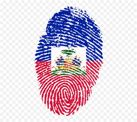 Haiti Flag Fingerprint - Haitian Flag Fingerprint Emoji,Haitian Flag Emoji - free transparent ...