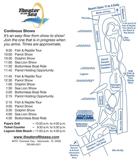 Hours & Show Schedule - Theater of the Sea