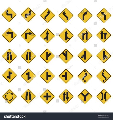 Yellow Road Signs Traffic Signs Vector: เวกเตอร์สต็อก (ปลอดค่าลิขสิทธิ์ ...