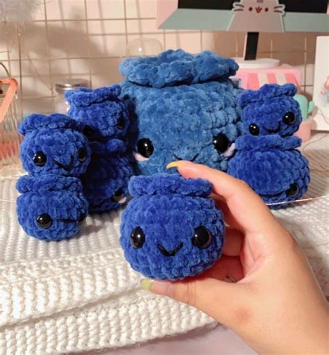 BLUEBERRY PLUSH Fruit Amigurumi Plushy Cute Round Blue Berry Crochet ...