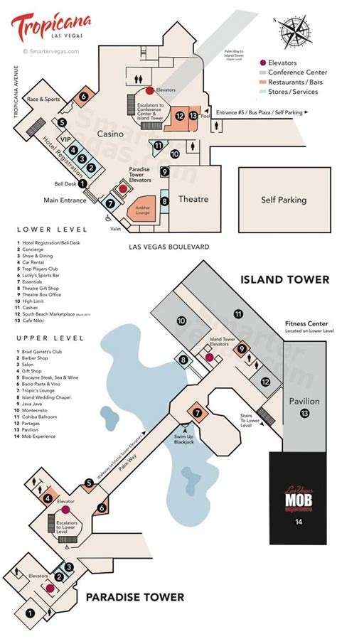 Tropicana Resort Casino Property Map & Floor Plans - Las Vegas | Tropicana las vegas, Las vegas ...