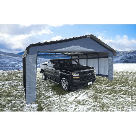 Arrow Carport Enclosure Kit 20 ft. x 20 ft. in Grey *carport not ...