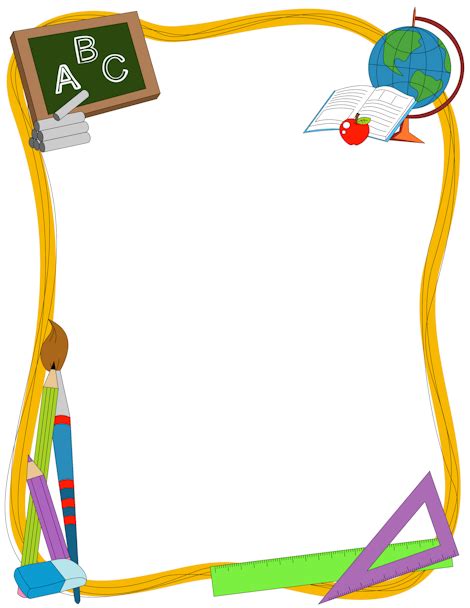 School Border: Clip Art, Page Border, and Vector Graphics | Free school borders, School border ...