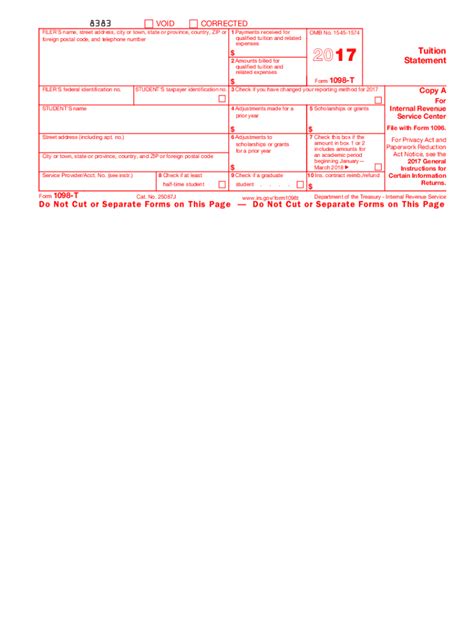 2017 Form IRS 1098-T Fill Online, Printable, Fillable, Blank - pdfFiller