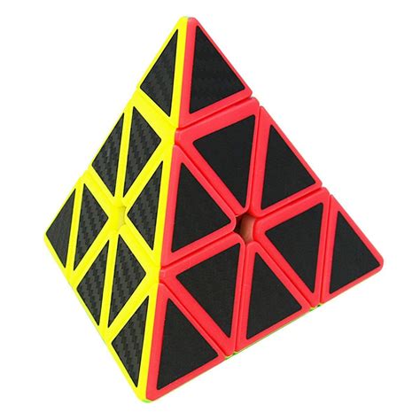 LSMY Speed Cube Pyraminx 3x3, Puzzle Magic Cubo Carbon Fiber Sticker Toy