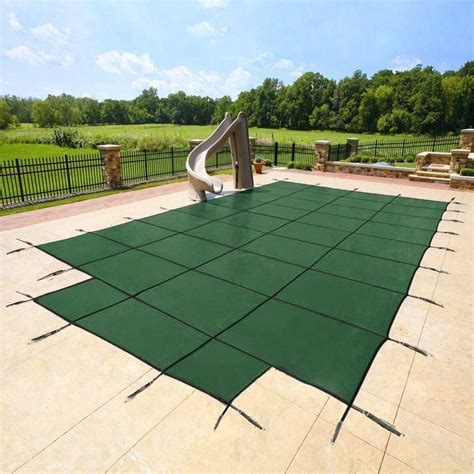 15 Year Inground Safety Mesh Pool Covers with Center End Steps