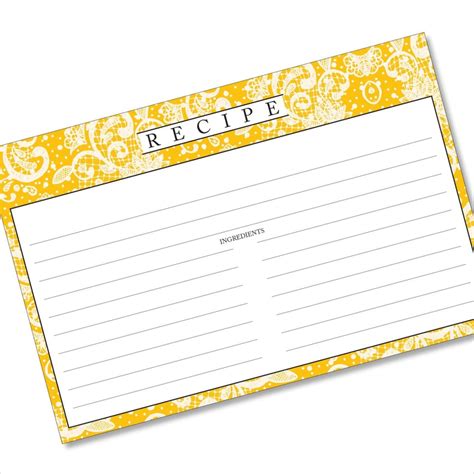 4x6 Recipe Card Lace Settings Ochre Yellow 40ea #recipes #recipecards #recipecard # ...