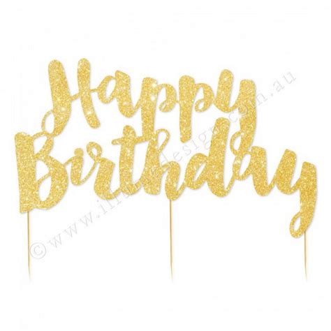 Best 'Happy Birthday' Gold Glitter Cake Topper | Little Event Co.