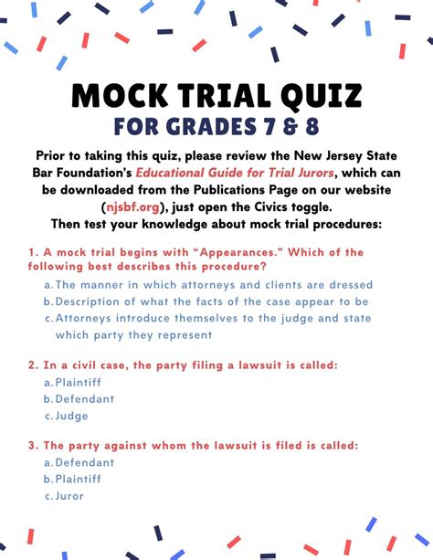 Online Civics & Mock Trial Content - New Jersey State Bar Foundation
