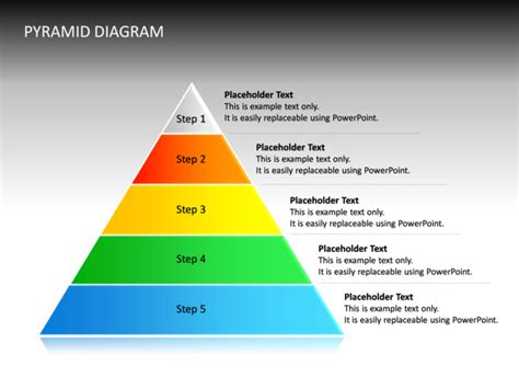 PowerPoint Slide - Pyramid Diagram - 3D - Multicolor - 5 Levels - cg-57 ...