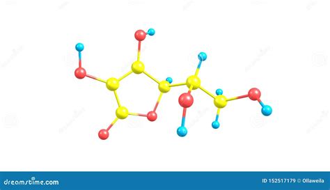 Ascorbic Acid Molecular Structure Isolated on White Stock Illustration - Illustration of ...