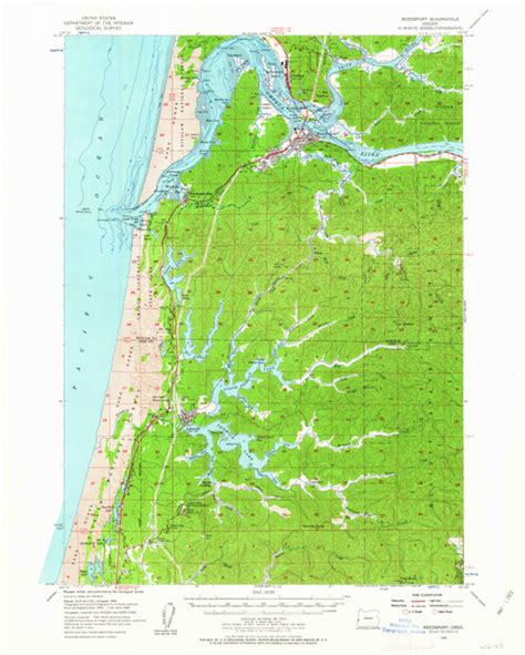 Reedsport, Oregon 1956 (1963) USGS Old Topo Map 15x15 OR Quad - OLD MAPS