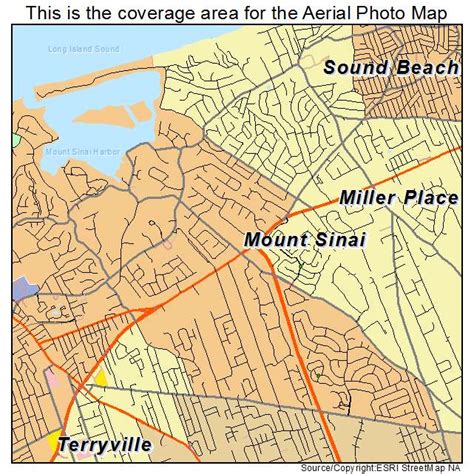 Aerial Photography Map of Mount Sinai, NY New York