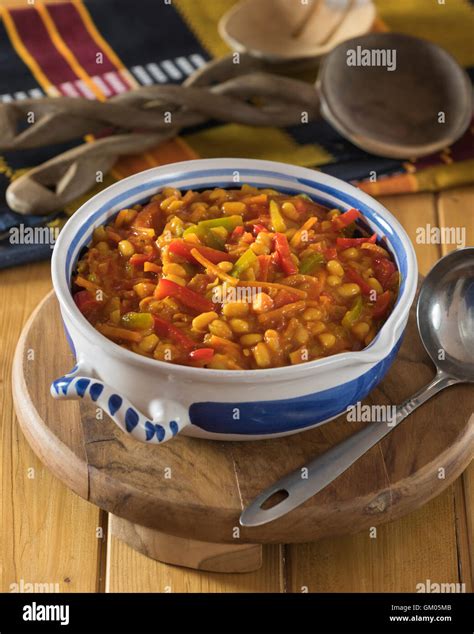 Chakalaka. Spicy vegetable side dish. South Africa Food Stock Photo - Alamy