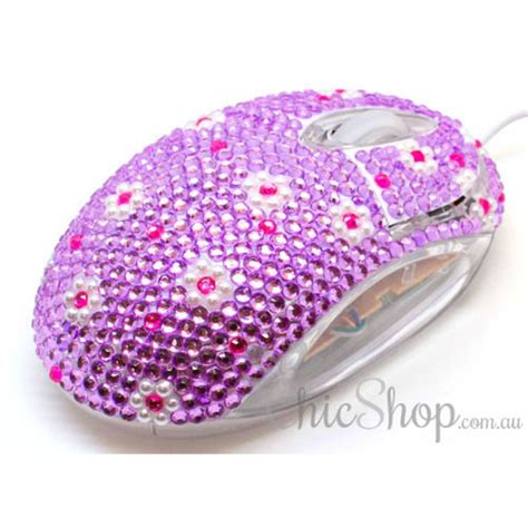 Purple Cute Crystal USB Optical Computer Mouse