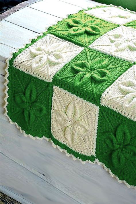 Lucky 4-Leaf Afghan Block - Free knitting Pattern | Leaf knitting ...