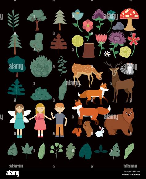 Nature, forest and kids collection Stock Vector Image & Art - Alamy