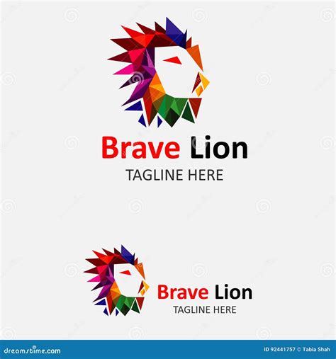 Brave Lion King Logo stock vector. Illustration of concept - 92441757