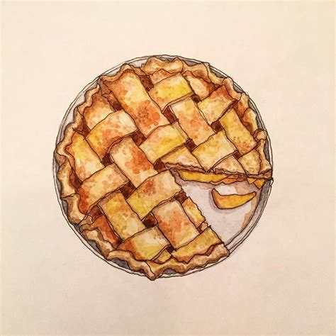 Simple Way to Apple Pie Drawing