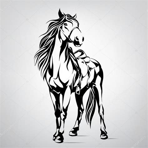 Black silhouette of horse — Stock Vector © nutriaaa #95830098