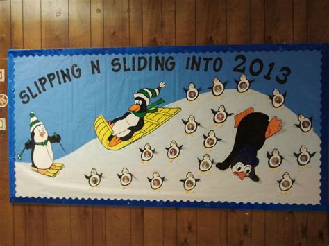 Penguin board! | Creative organization, Door decorations, School ...