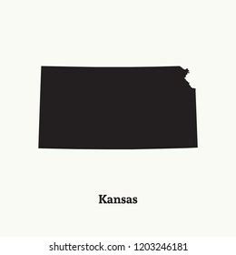 Outline Map Kansas Isolated Vector Illustration Stock Vector (Royalty ...