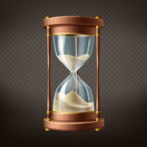 Vector 3d realistic hourglass with running sand - Download Free Vectors ...