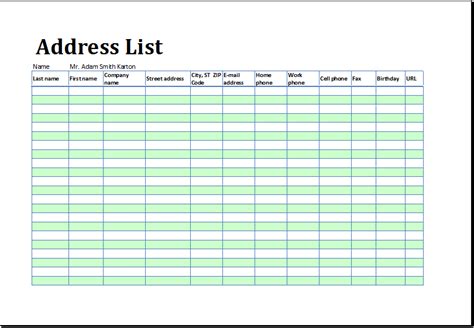 Employee Directory Template Excel Database