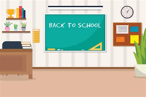 school classroom background with some furniture 7620155 Vector Art at Vecteezy