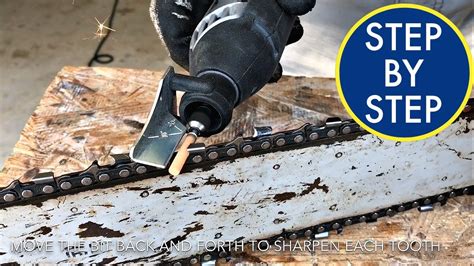 How to Sharpen a Chainsaw Chain - Using Dremel Sharpening Kit - Chain ...