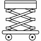 Scissor Lift Machine Outline coloring Book Page line Art drawing  sketch template