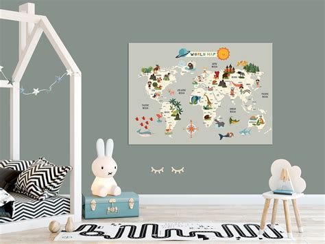 Freebie I World Map Poster for Kids on Behance