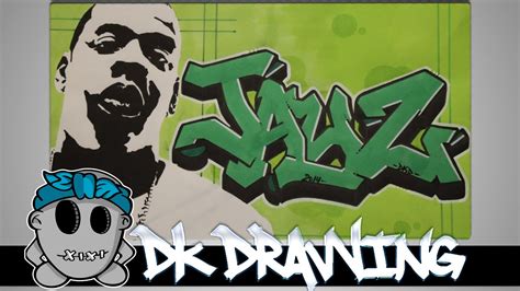 Jay Z Graffiti Letters & Stencil Drawing - YouTube