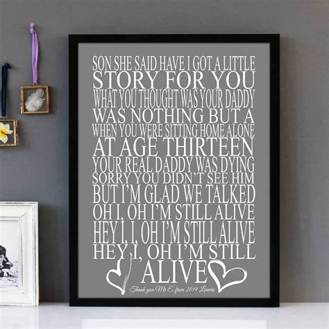 "Alive" Pearl Jam - Framed Lyrics Wall Art