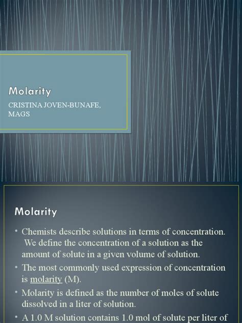 Molarity and Molality | PDF