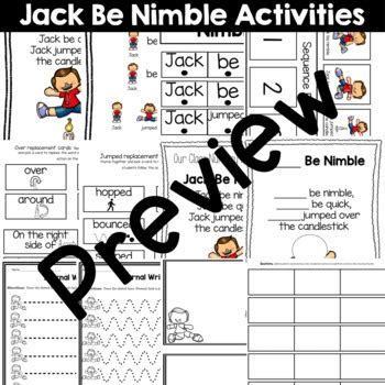 Jack Be Nimble Activities for Toddlers & Preschoolers | TpT