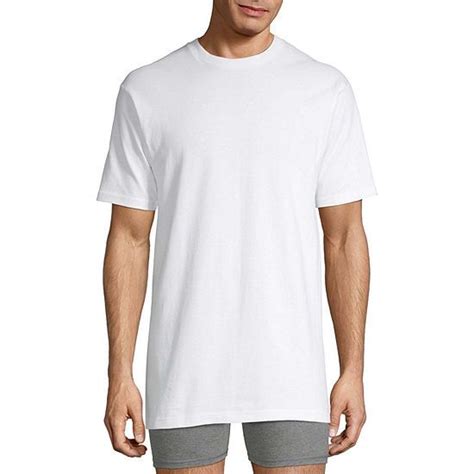 Stafford® 4-pk. Heavyweight Cotton Crewneck T-Shirts, Color: White - JCPenney | Men short sleeve ...