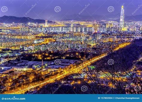 South Korea Capital City at Night Stock Photo - Image of seoul ...