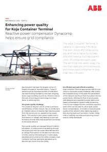 Enhancing power quality for Koja Container Terminal Reactiv