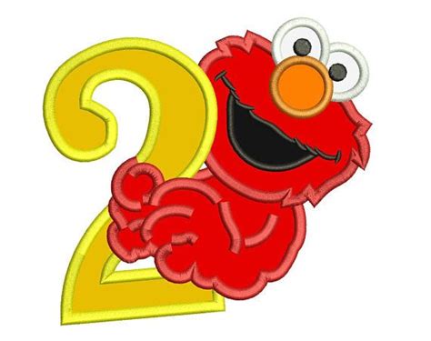 Elmo 2nd Birthday Applique Design 3 sizes for Instant Download