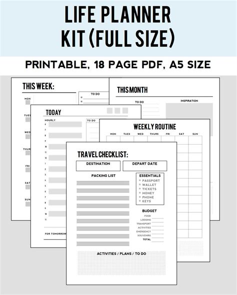 Basic Planner Kit a5 Size - Etsy