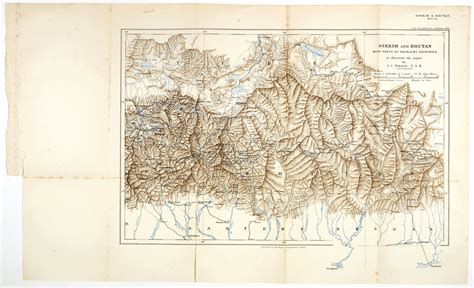 Sikkim and Bhutan wit parts of Adjacent countries. . . - Old map by ROYAL GEOGRAPHICAL SOCIETY