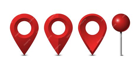 Premium Vector | Red map pins set isolated on white background