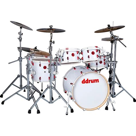 ddrum Hybrid Acoustic/Electric 6-piece Shell Pack White/Red | Guitar Center