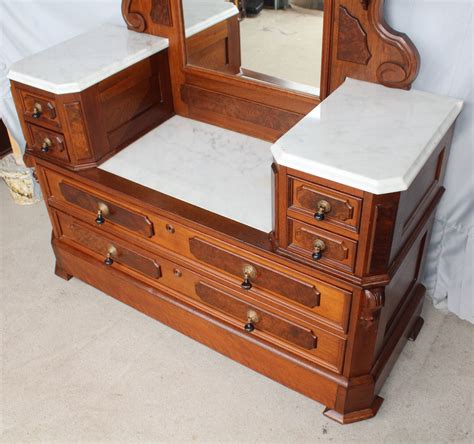 Bargain John's Antiques | American Victorian Walnut marble top Dresser ...