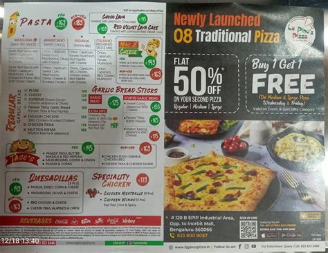 Menu at Lapinoz Pizza, Bengaluru