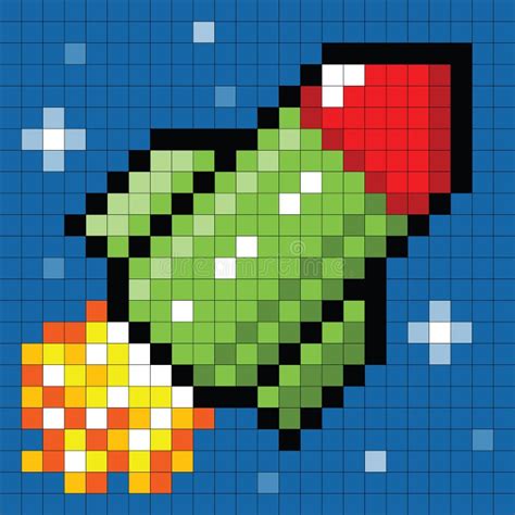 8-bit Pixel Rocket In Space Stock Photos - Image: 27519453