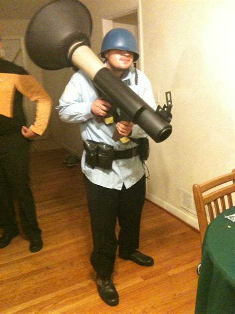 My TF2 Soldier costume. The rocket launcher took 20+ hours and some creative household ...