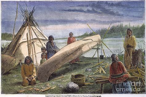 Chippewa: Birchbark Canoe Photograph by Granger - Pixels