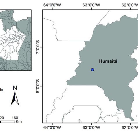 Mapa de localização da área de estudo no município de Humaitá-AM ...